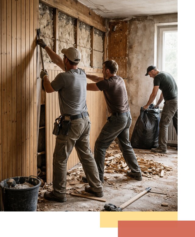 Демонтаж вагонки и вывоз материалов в Валуйках