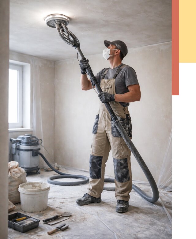 Шлифовка потолка в Валуйках от 3726 руб. — услуги шлифования потолка | ОТДЕЛОЧНИК-Вли