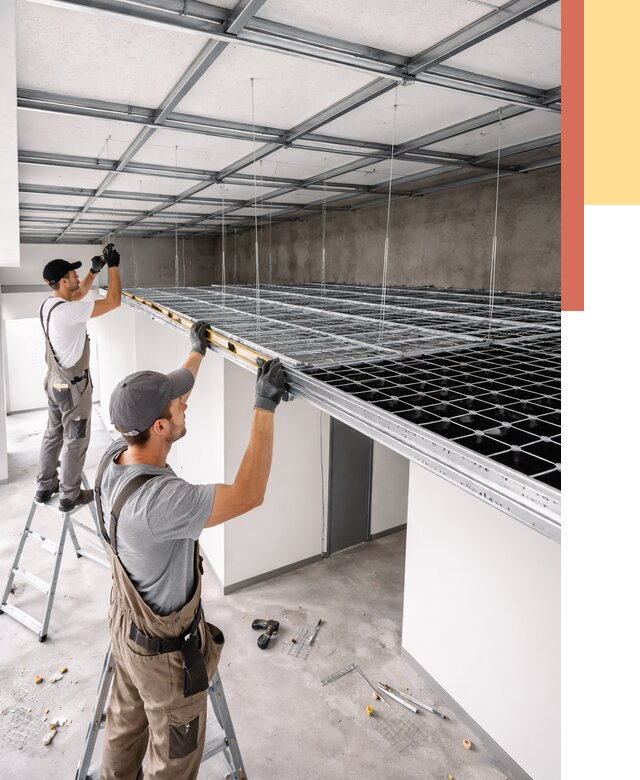 Монтаж потолка грильято в Валуйках от 479 руб./м² — быстрая сборка под ключ | ОТДЕЛОЧНИК-Вли