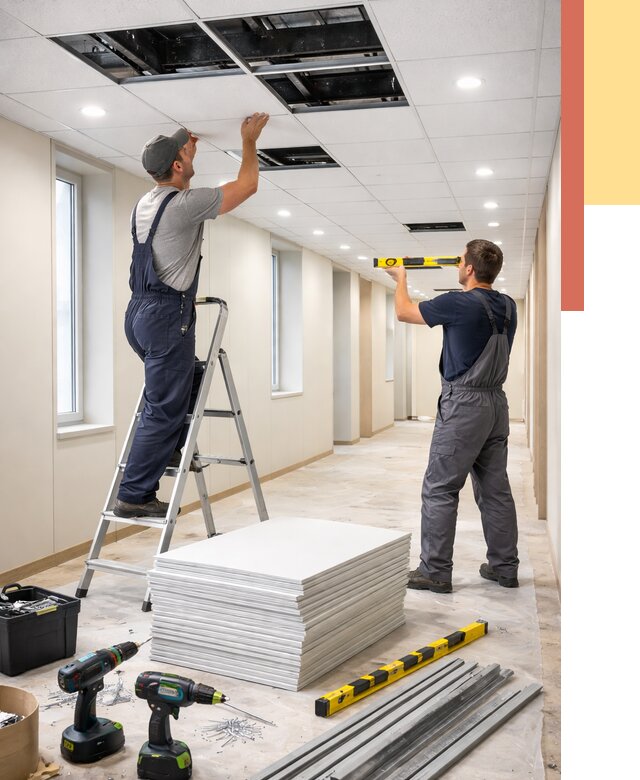 Ремонт потолка Армстронг в Валуйках от 4790 руб. — быстро и недорого | ОТДЕЛОЧНИК-Вли