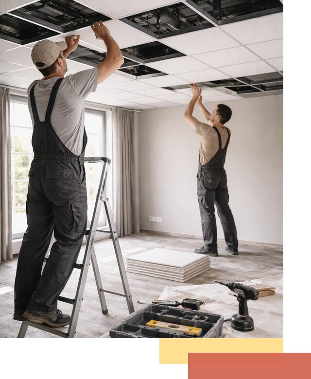 Замена плит подвесного потолка в Валуйках быстро и качественно