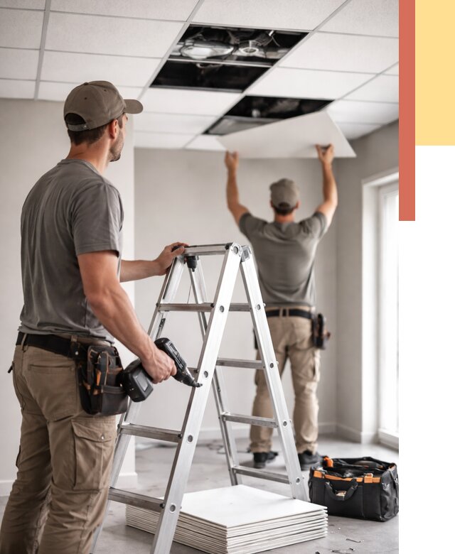 Обслуживание подвесного потолка в Валуйках от 3726 руб. — быстро и недорого | ОТДЕЛОЧНИК-Вли