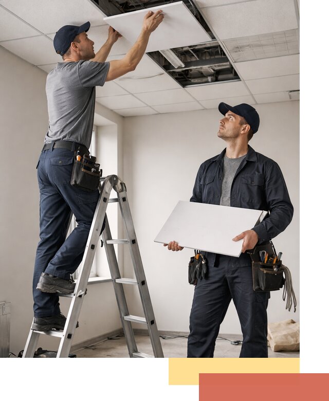 Обслуживание подвесного потолка в Валуйках — ремонт и чистка