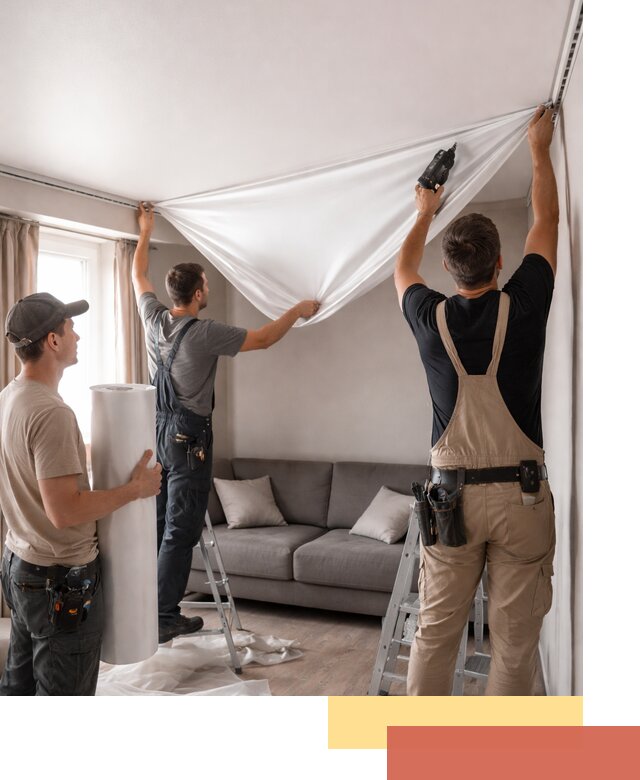 Монтаж сатинового натяжного потолка в Валуйках качественно и быстро