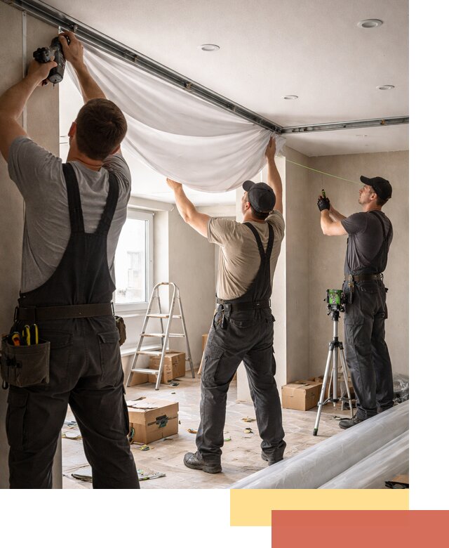 Монтаж парящего натяжного потолка под ключ в Валуйках