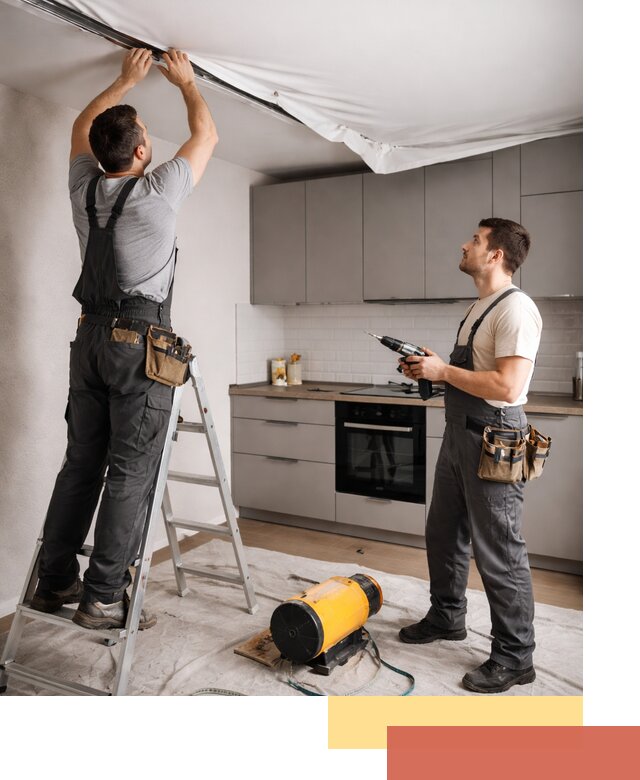 Монтаж натяжного потолка на кухне в Валуйках