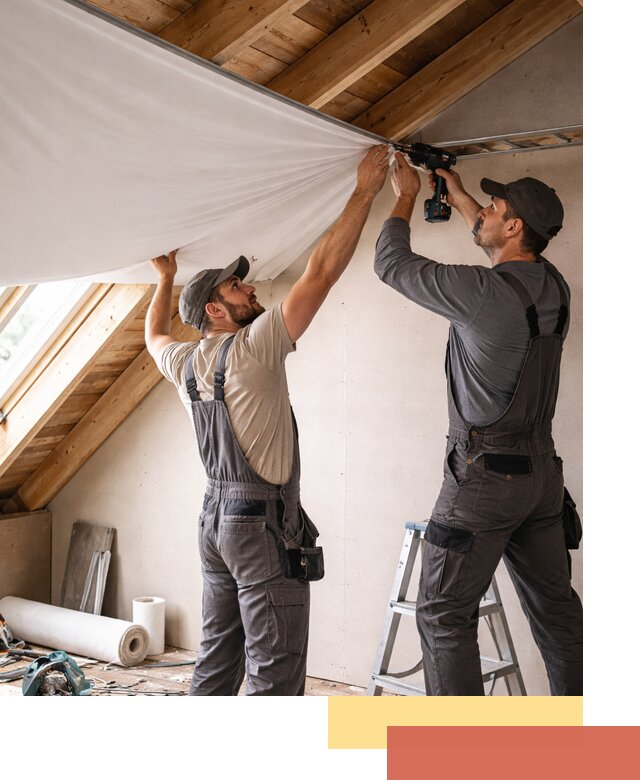 Монтаж натяжного потолка в мансарде в Валуйках