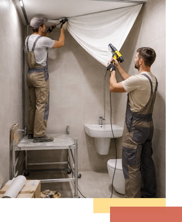 Монтаж натяжного потолка в санузле в Валуйках