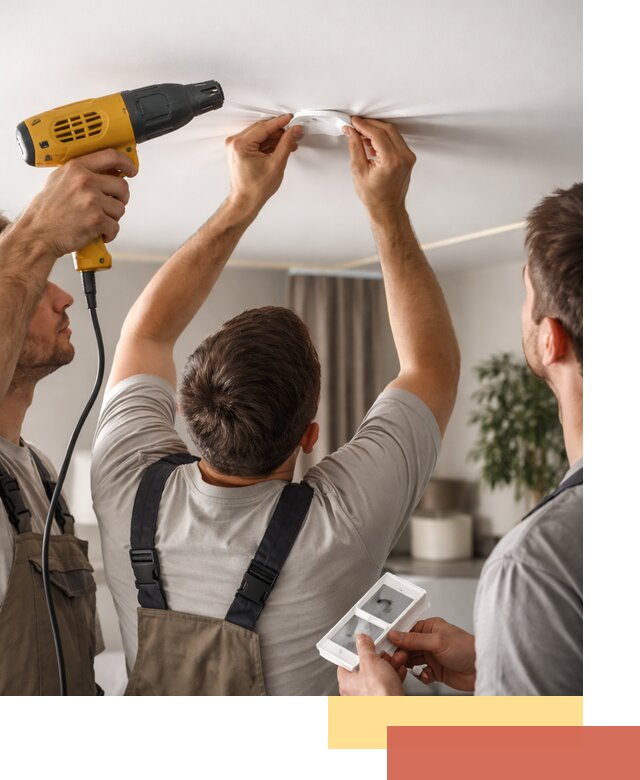 Ремонт прокола полотна натяжного потолка в Валуйках