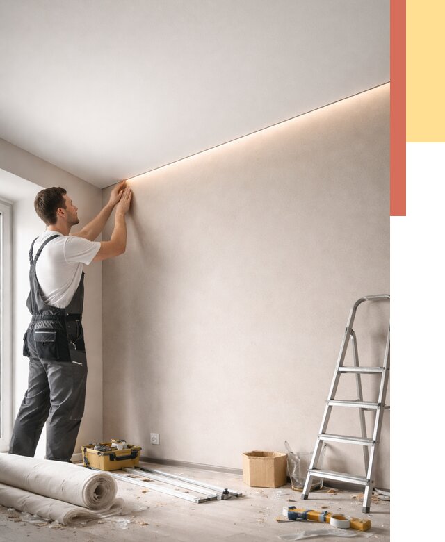 Теневые натяжные потолки в Валуйках от 8729 руб. под ключ | ОТДЕЛОЧНИК-Вли