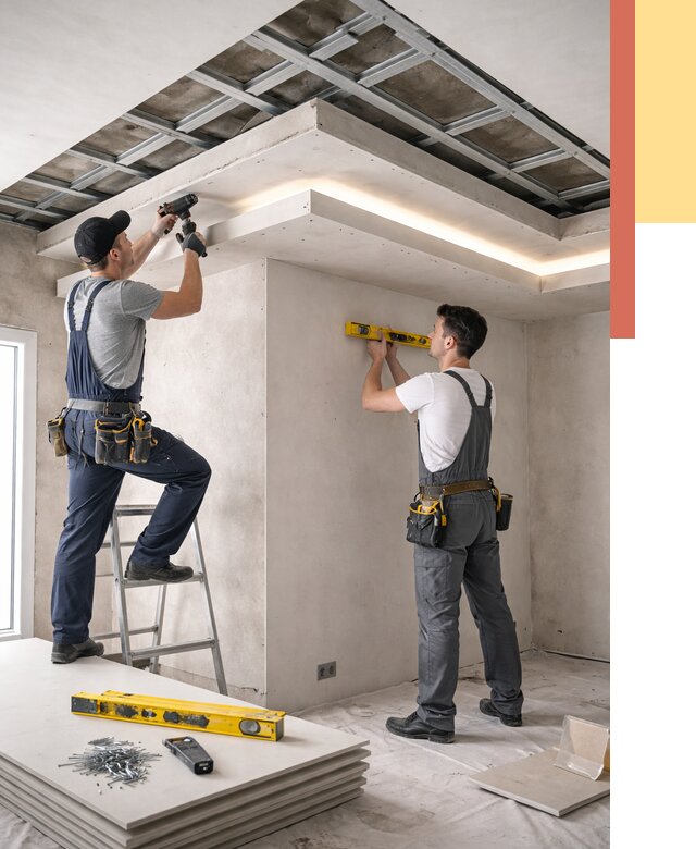 Двухуровневый потолок из гипсокартона в Валуйках от 1544 руб. под ключ | ОТДЕЛОЧНИК-Вли