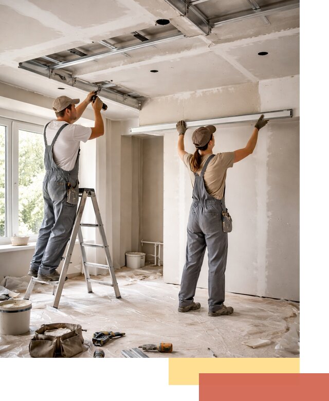 Монтаж многоуровневого потолка из гипсокартона в Валуйках