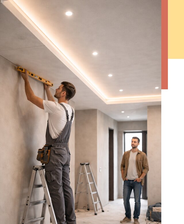 Потолок из гипсокартона с подсветкой в Валуйках от 798 руб./м2 под ключ | ОТДЕЛОЧНИК-Вли