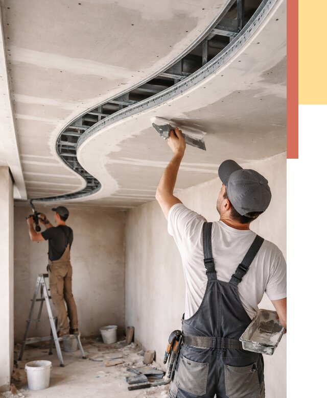 Криволинейный потолок из гипсокартона в Валуйках от 2235 руб./м2 | ОТДЕЛОЧНИК-Вли