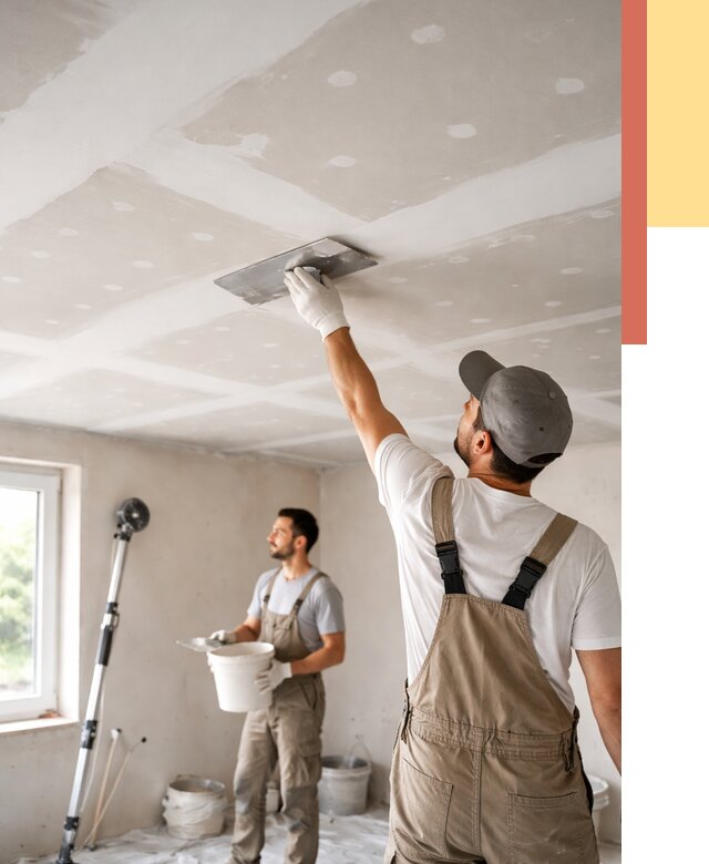Шпаклевка потолка из гипсокартона в Валуйках от 3406 руб./м2 — услуги под ключ | ОТДЕЛОЧНИК-Вли