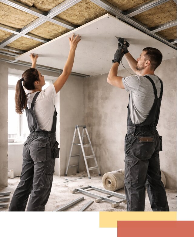 Звукоизоляция потолка из ГКЛ в Валуйках профессионально и надежно