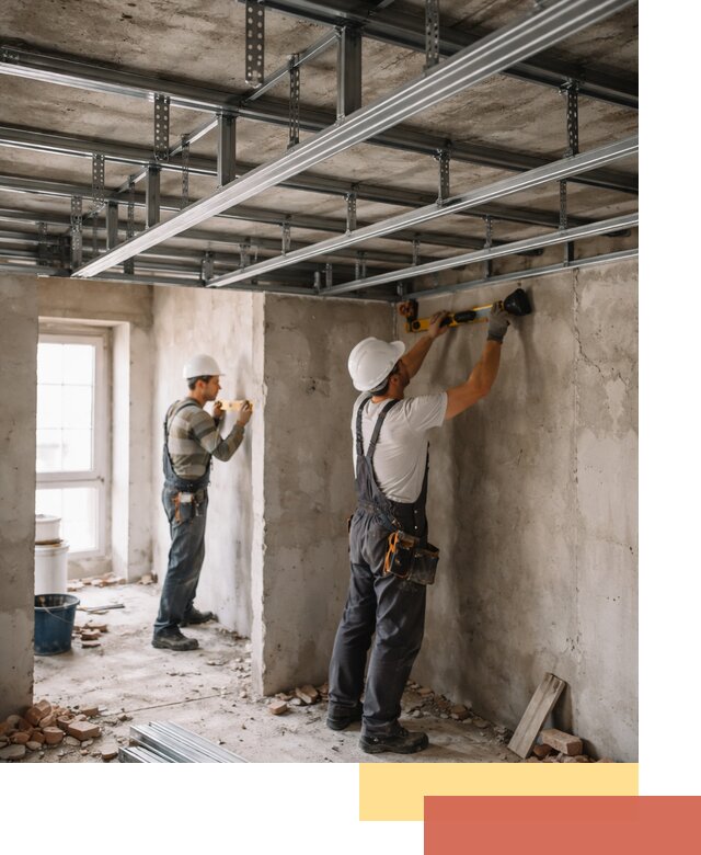 Монтаж каркаса потолка из профильного профиля в Валуйках