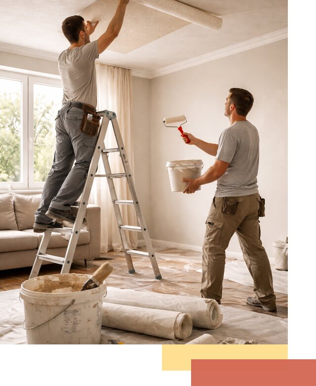 Поклейка обоев на потолок в Валуйках — качественно и быстро