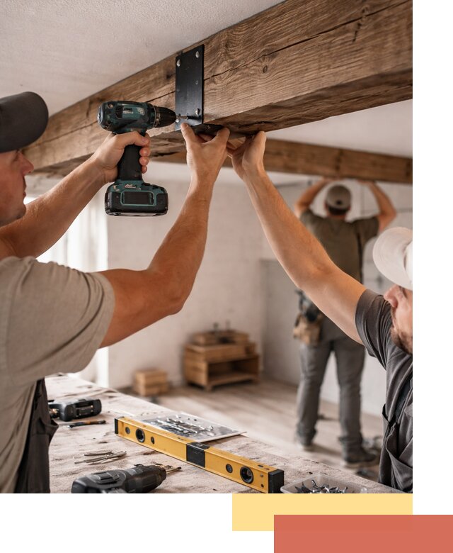 Монтаж декоративных потолочных балок в Валуйках